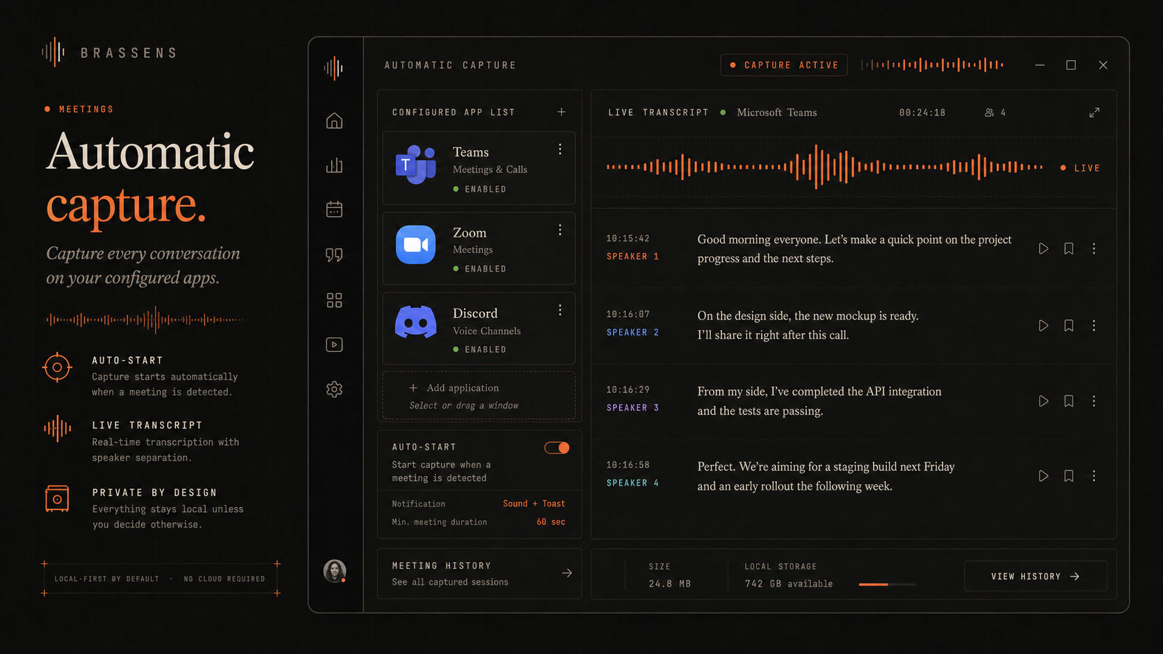 Automatic capture of your app